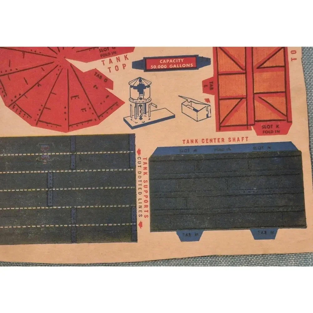 Rare 1950s Cheerios Cereal Box Back Railroad Model #1 Unassembled